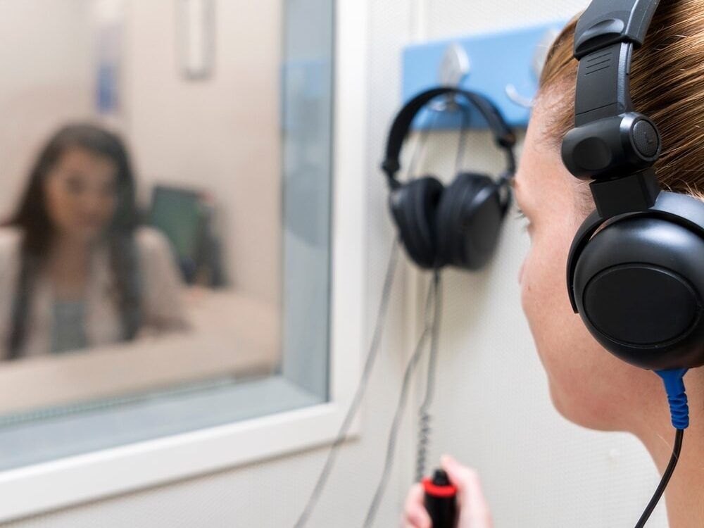 Full audiometric assessment underway at an Advanced EARGEAR hearing clinic in Ohio